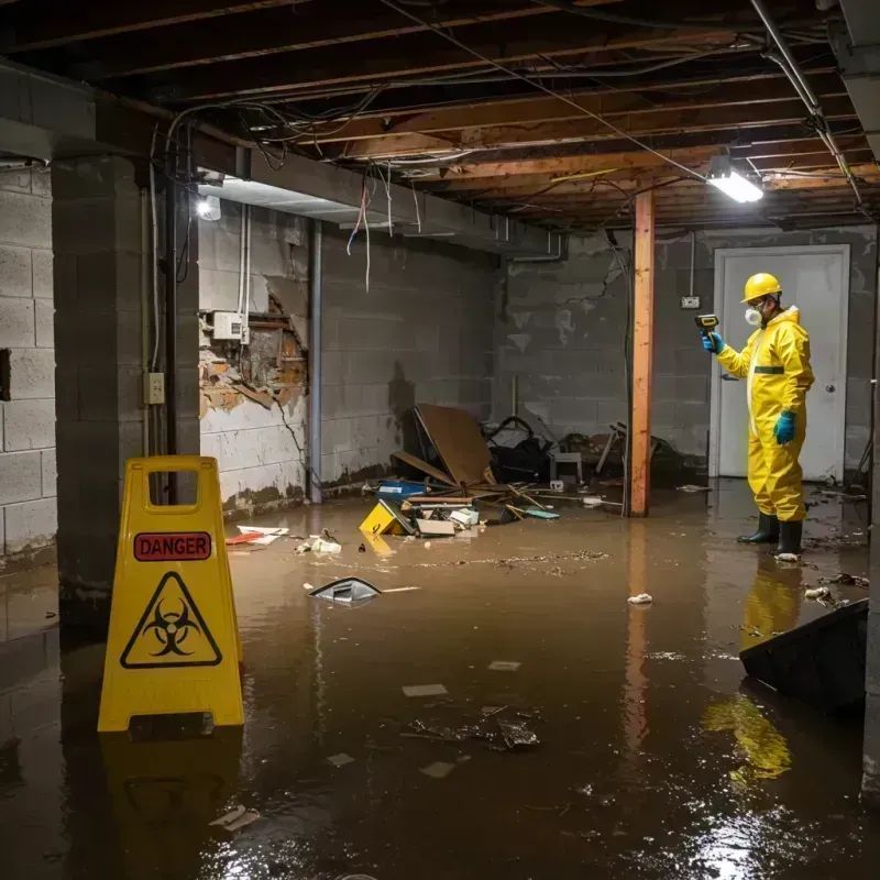 Flooded Basement Electrical Hazard in Winchester, IL Property